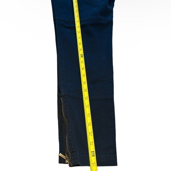 MICHAEL KORS NAVY BLUE STRAIGHT LEG SLACKS WITH GOLD ZIPPER ANKLE ACCENT, SZ 12 - Picture 5 of 9